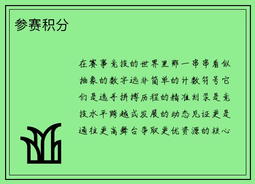 参赛积分